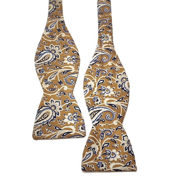 Beau Ties LTD of Vermont Multicolor Paisley Silk Bow Tie Adjustable - Picture 3 of 5